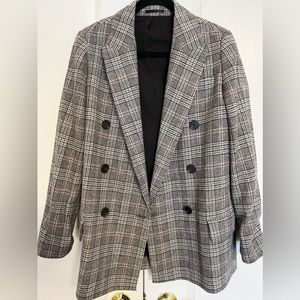 All Saints Oversized Plaid Blazer